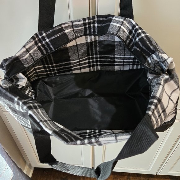 New In Bag DSW Tote Bag Black & White Plaid - Picture 3 of 9